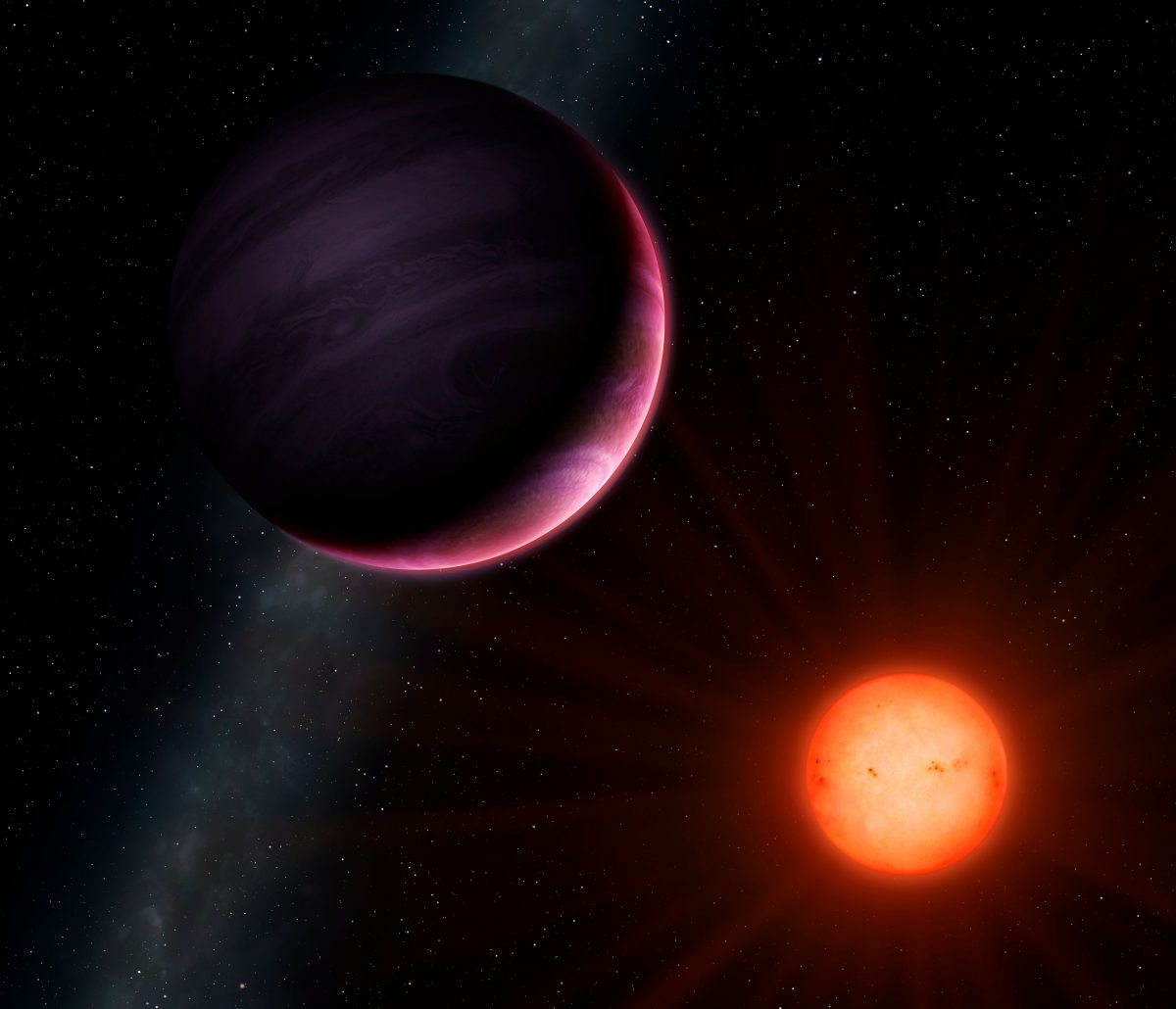 Rappresentazione artistica di un pianeta in orbita attorno ad una nana rossa