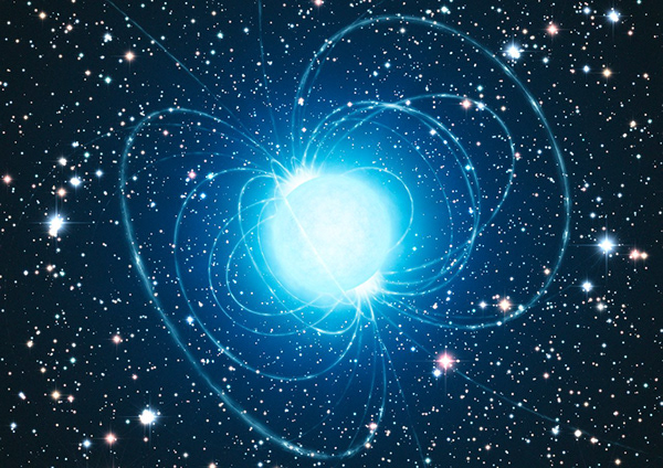 artist’s impression shows the magnetar