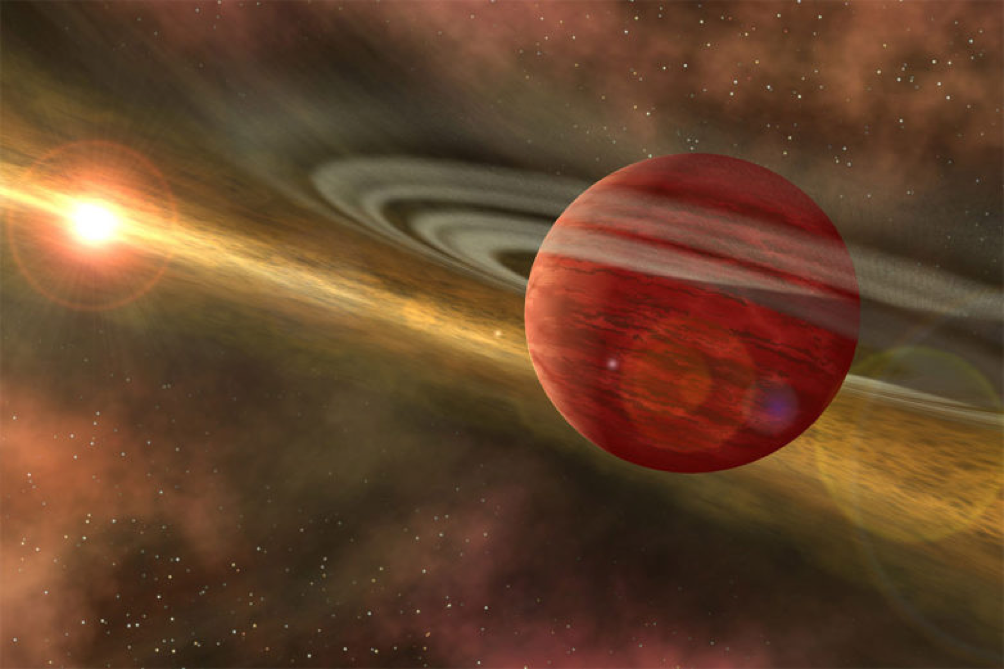massive planet orbiting a young star.