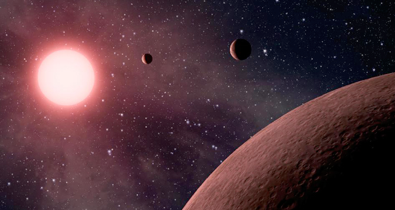 Artistic impression of exoplanetary sistem