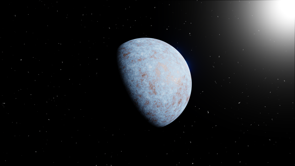 Artistic impression of the neptunian exoplanet