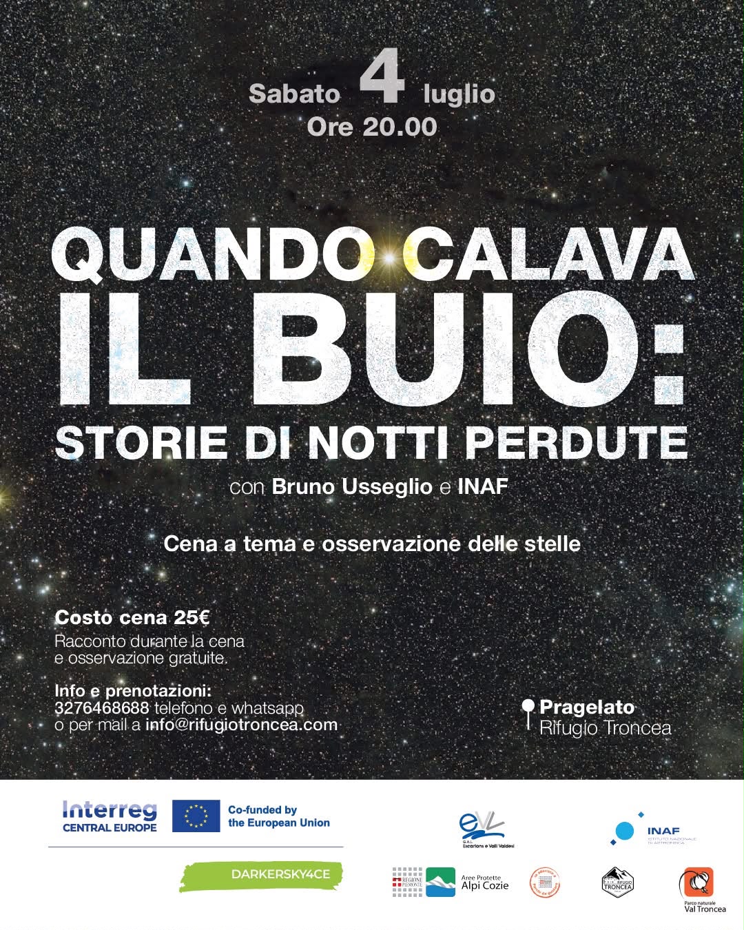 locandina di "quando calava il buio" - Pragelato 2026