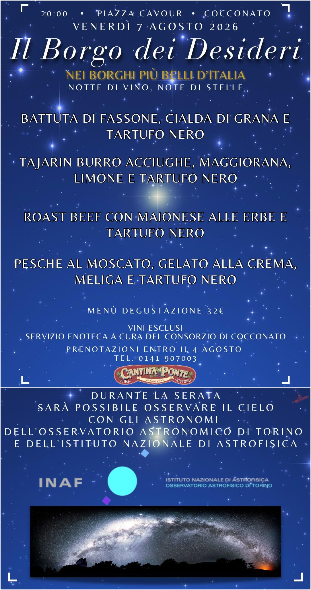 osservazione cocconato d'asti 7 agosto 2026